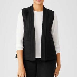 EILEEN FISHER Organic Cotton Channels High Collar Vest🍒🍒🍒
